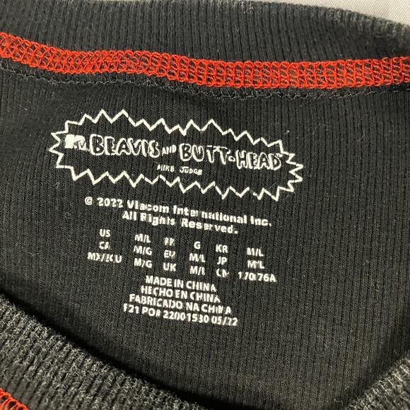 Beavis and Butt-Head World Tour Women’s Large Black Graphic T-Shirt Red Stitch - Picture 4 of 11